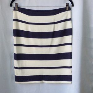 Navy and Cream Striped Skirt